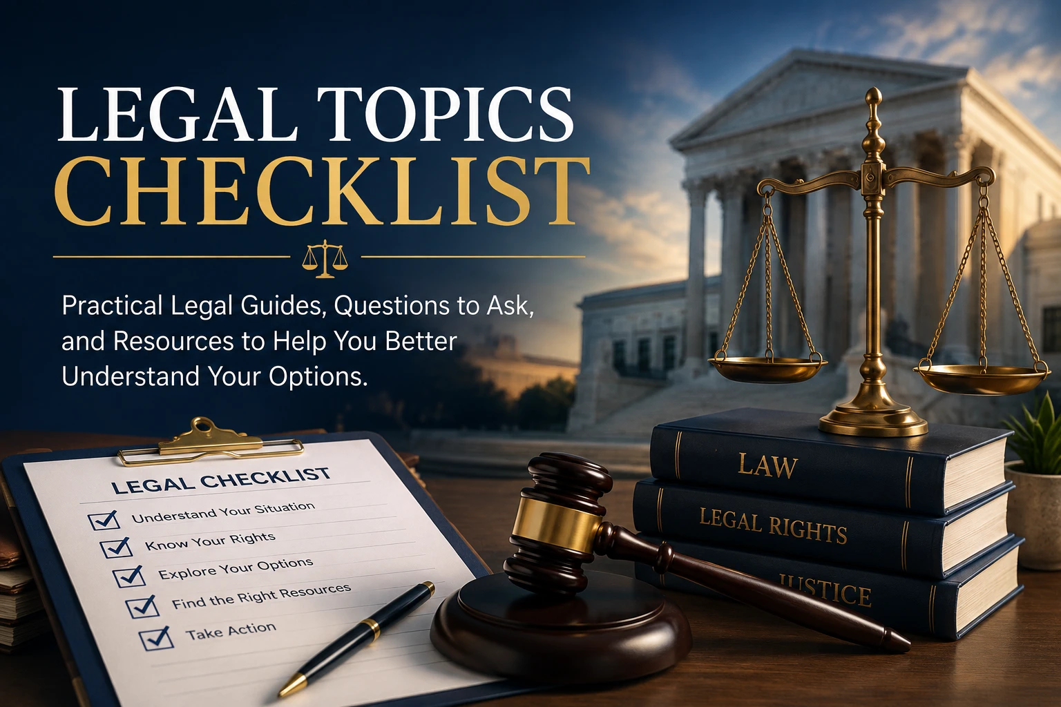Legal Topics Checklist legal guides and resources